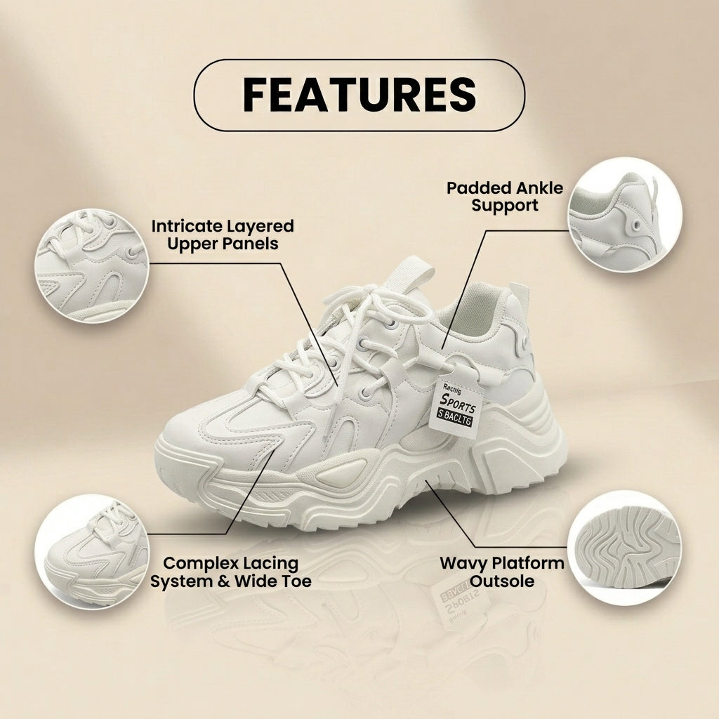 Chique Orthopedische Sneakers met Uniek Ontwerp